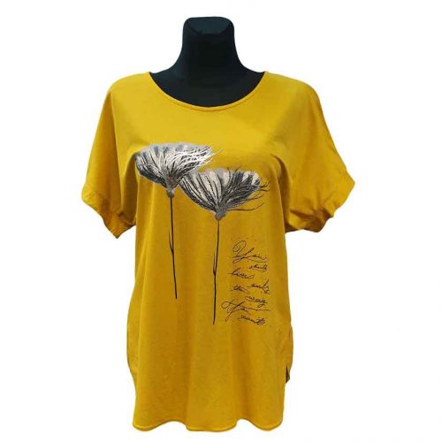 Geltoni moteriški marškinėliai Mgmra mjk yel