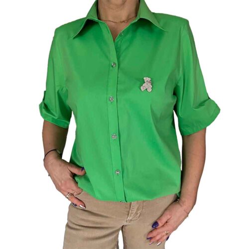 Žali moteriški marškiniai Emix ted green