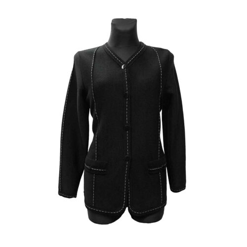 Juodas užsegamas moteriškas megztinis Miran top black