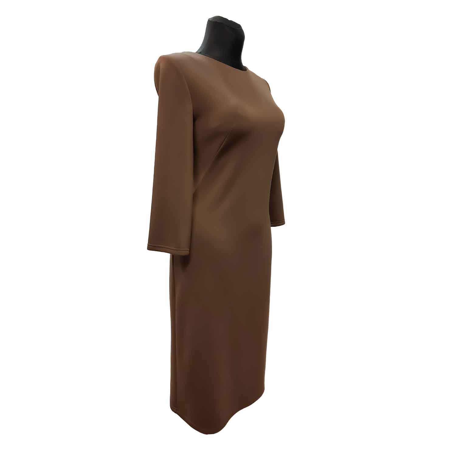 Ruda klasikinė suknelė žemiau kelių Color forta