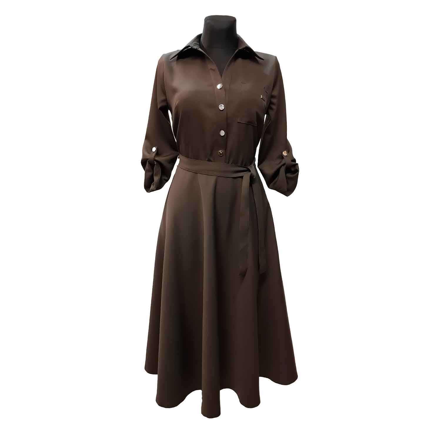 Ilgesnė suknelė su sagomis Kabaz ong brown