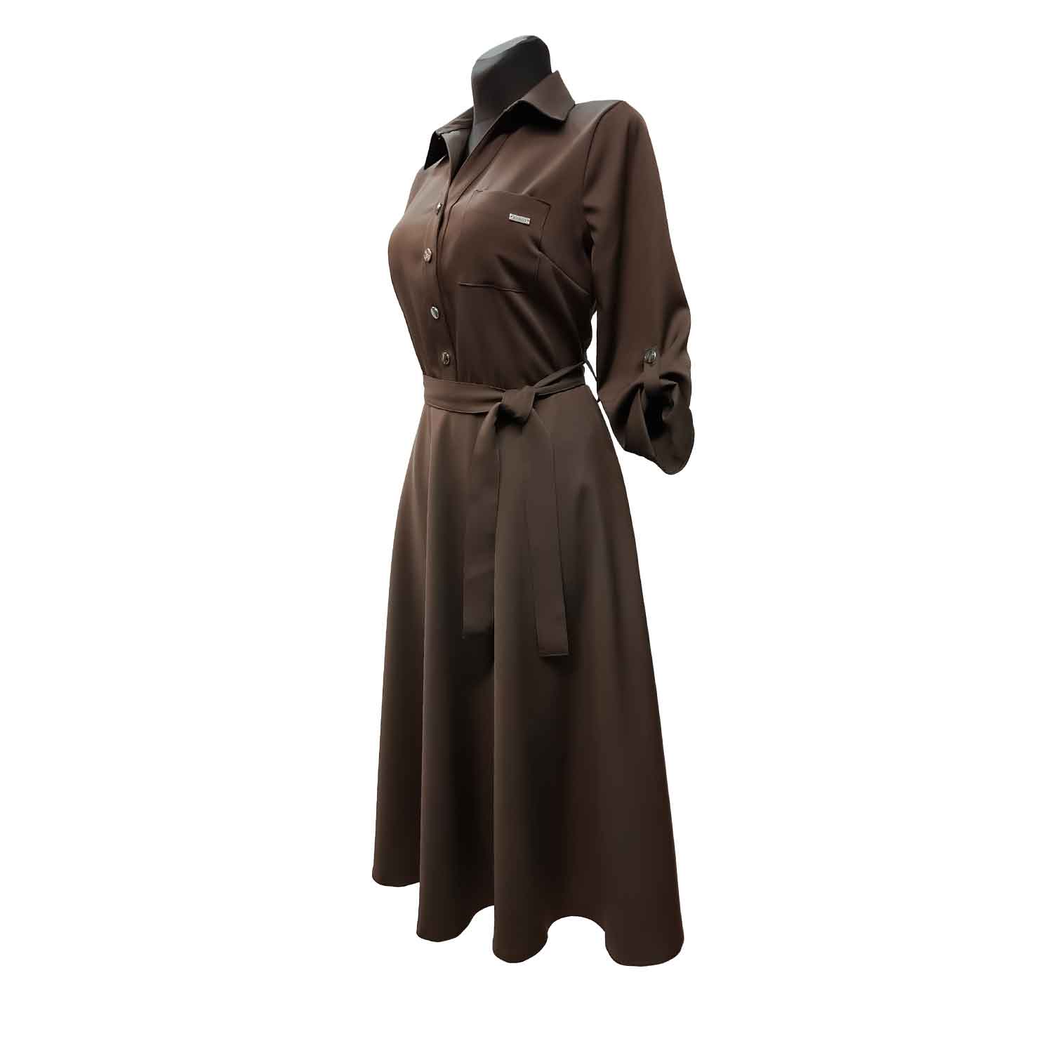 Ilgesnė suknelė su sagomis Kabaz ong brown