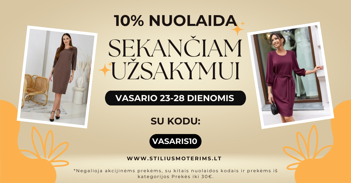 10% nuolaida sekančiam užsakymui
