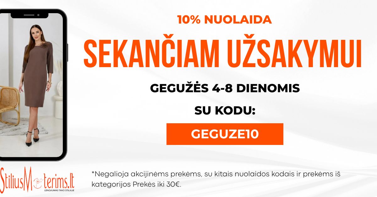 10% nuolaida sekančiam užsakymui