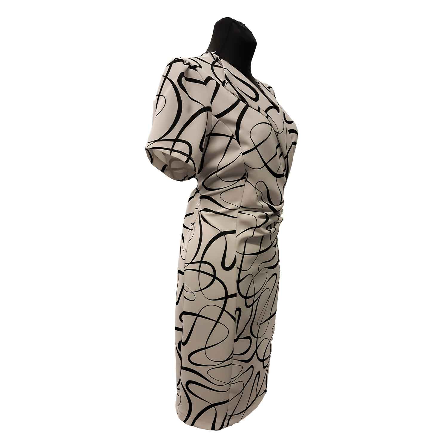 Kūno spalvos suknelė su juodais akcentais Marisa coat - Image 4