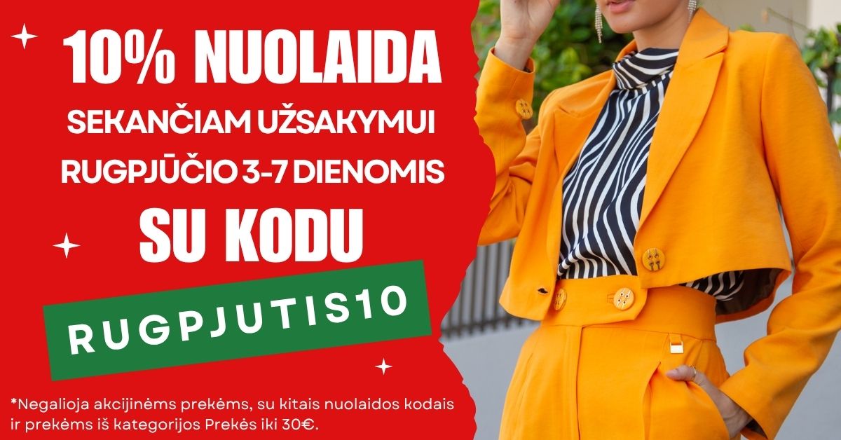 10% nuolaida sekančiam užsakymui