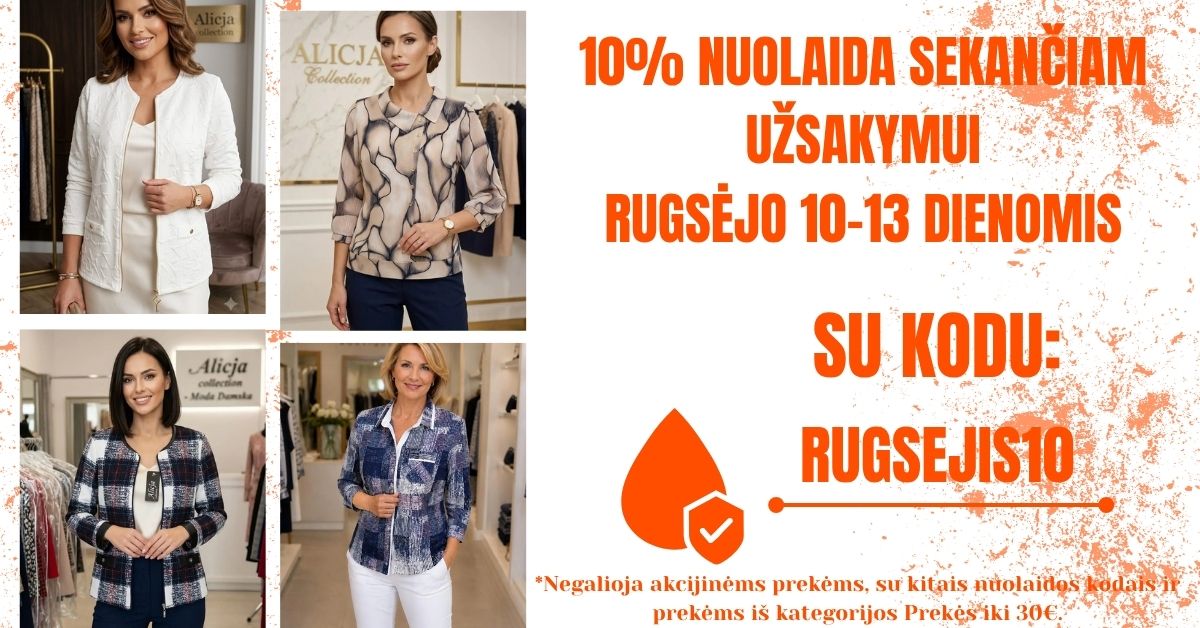 10% nuolaida sekančiam užsakymui