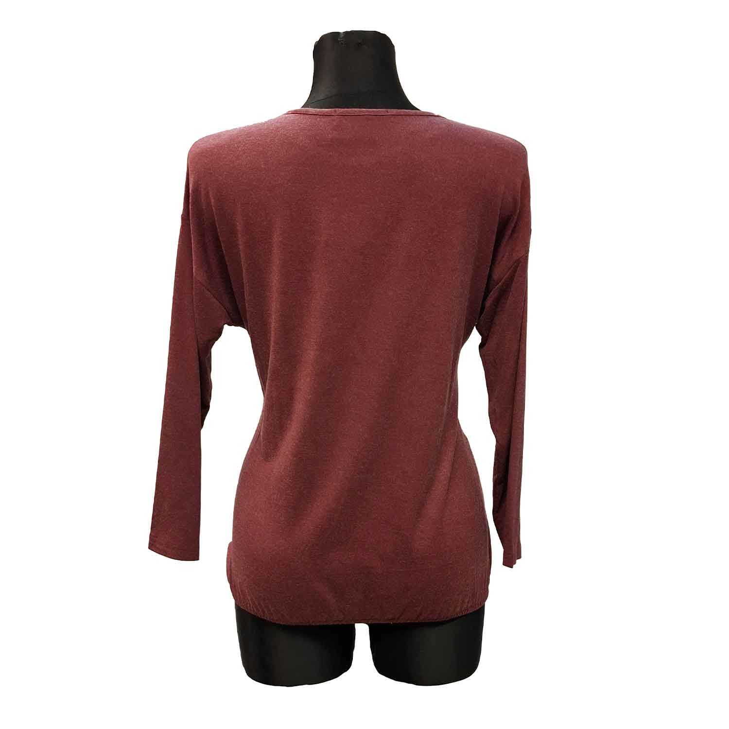 Bordo ir smėlio spalvų dryžuota palaidinė su asimetrišku dizainu bei blizgiu akcentu Top Model - Image 6