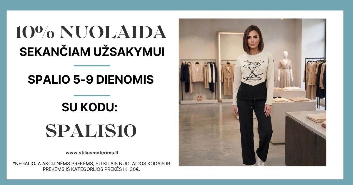 10% nuolaida sekančiam užsakymui